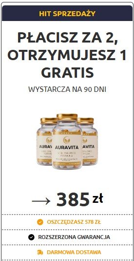 Oferta promocyjna: 3 butelki Auravita